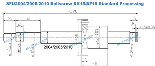 FBT Anti -Backlsh Ballschap SFU2005 RM2005 700mm com usinagem final de bola para BK15/BF15 Processamento padrão