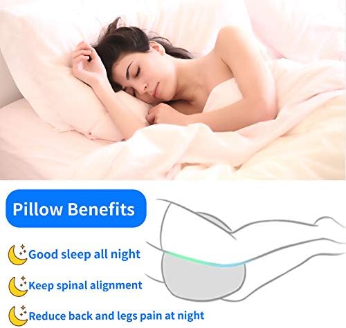 Travesseiro de joelho Lvopo para que dormentes laterais com alça elástica, travesseiro de espuma de memória, ideal para alinhamento