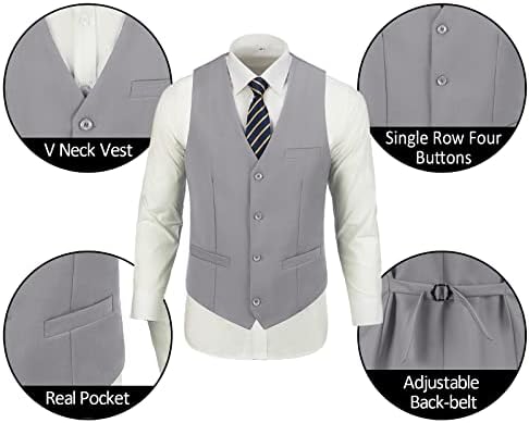Mens ternos 3 peças 2 botões Slim Fit Terne Tuxedo Prom Jaqueta Formal Blazer colete com gravata