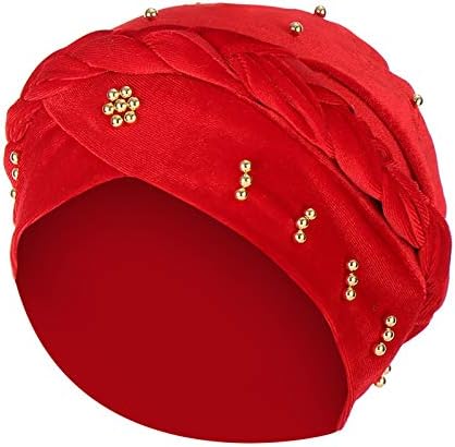 Capacete de gorro de cabeceira boné para mulheres chapéu de chapéu sólido chapéu embrulhado bobal feminino cancer muçulmano star star ht Young e