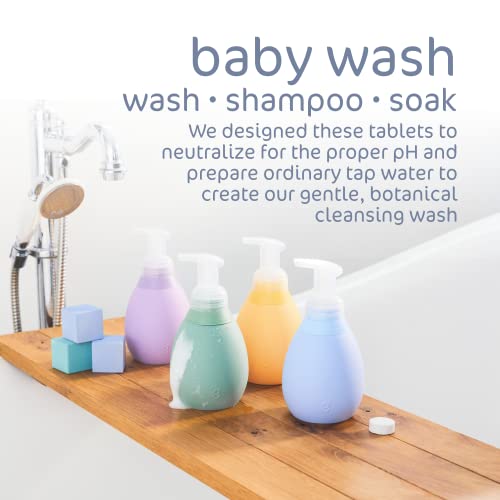 Com os comprimidos de reabastecimento de banho de bebê, calmante lavanda tudo-em-um shampoo para bebês, lavagem e banho de espuma de tábuas de sabão dissolvendo, gentis, sem lágrimas e espumos hipoalergênicos lavagem de bebê para pele sensível, inclui comprimidos de recarga