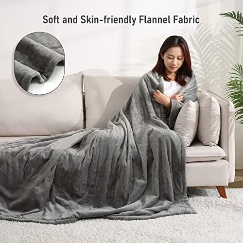 Blanta de cobertor aquecida elétrica Tamanho duplo 62 x84, Certificação ETL de cobertor de aquecimento de flanela macia