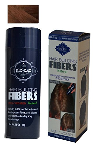 Fibras de construção de cabelo piz -zaz - todo o sistema de espessamento de cabelo natural marrom médio marrom