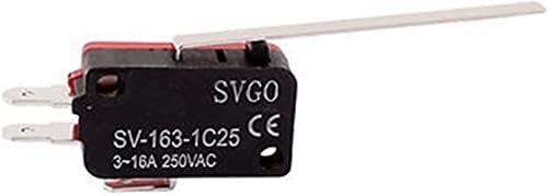 XIANGBINXUAN MICRO SWITCHES 10PCS Momentar o braço de alavanca de dobradiça reta momentânea 1NO 1NC Micro limite Red SV-163-1C25