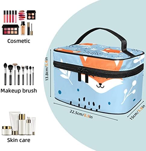 Foxes Blue Travel Makeup Bag Organizer Bag Bag Bag para cosméticos, produtos de higiene pessoal, escovas