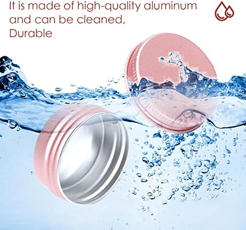 30 PCS 1 oz de ouro rosa de alumínio com tampa de parafuso reciclável recipiente para cosmético, protetor labial, creme.