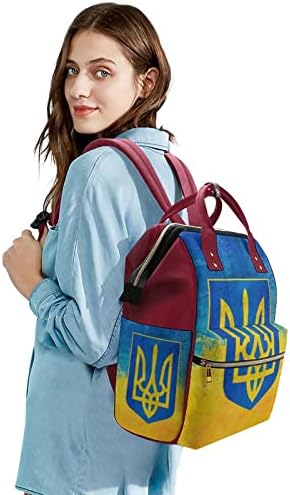 Mochila da bolsa de fraldas da bandeira ucraniana Elegante Maternidade Bolsa de Bag Multifuncional Travel Daypack de ombro