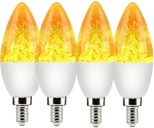 Teelor ​​Flame Bulb E12, LED Flicker Bulb Simule Flame Effect com 3 modos, Bulbo de Candelabra de Simulação de 2W 1400k para