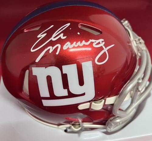 Eli Manning assinou o New York Giants Flash Mini Helmet Fanatics - Autographed NFL Mini Celmets