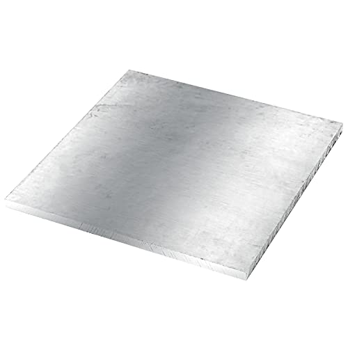 6061 Folha de alumínio, 6 x 6 x 1/4 polegadas de espessura, folha de alumínio de placa lisa plana, placa de folha de alumínio de metal pesado, polido e deburido, 6mm, 6mm