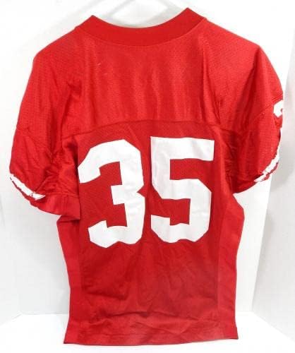 No final dos anos 80, no início dos anos 90, o jogo San Francisco 49ers 35 usou camisa vermelha 752 - Jerseys usados ​​da NFL não