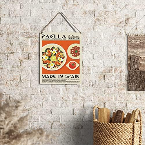 Decoração engraçada de cozinha Decoração Paella placa de madeira Placa Praque Holding Food Exhibition Prind Artwork Modern Home Decoration 8 ”x10”