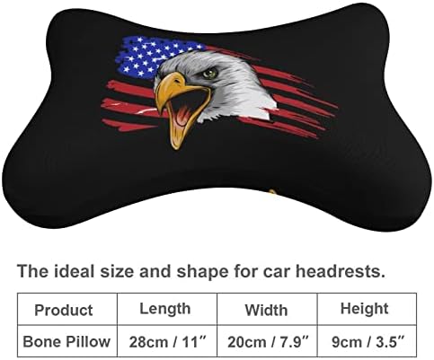 Bald Eagle USA Flag Car pescoço travesseiro de carro macio para apoio de cabeça de travesseiro de pescoço travesseiro de almofada