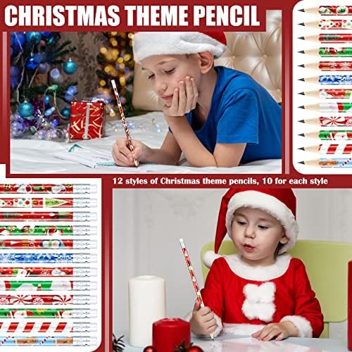 122 PCs Lápis de Natal para Crianças Vários A Bulk com Momen Multicolor Multicolor Papai Noel Lápis de Árvore de Natal Lápis