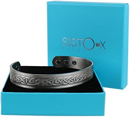 SISTO-X Bracelete magnético de cobre robusto/pulseira Celtic NOT NOT PROJETO DE ENCERTO DE TRABALHO POR SISTO-X® 6 ímãs Saúde NDFEB XL