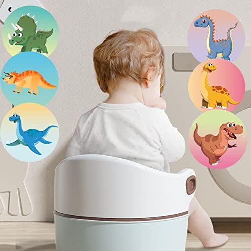 12 PCS alvos do banheiro para meninos Treinamento potty Alteração de cor Dinosaur alvos de vaso sanitário adesivos