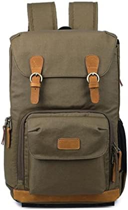 Yllwh Chic Canvas Backpack Backpack Professional Fotógrafo ao ar livre de grande capacidade com suporte para tripé