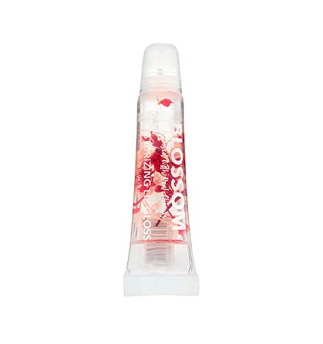 Blossom perfumado tubos hidratantes de brilho labial, infundidos com flores reais, 0,9 fl. Oz/27ml, 3 conjunto de presentes de embalagem, morango/framboesa/manga