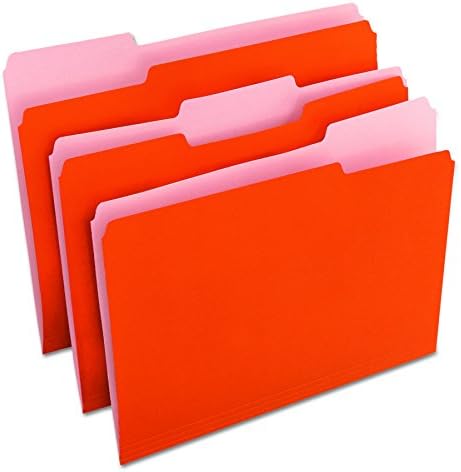 Pastas de arquivo Universal 10507, 1/3 de corte de uma guia superior, letra, laranja/laranja claro