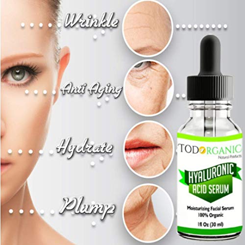 Serum de ácido hialurônico natural - puro - para rugas de rosto, 1 fl. Oz | Reduz manchas e linhas de pele - aumenta o
