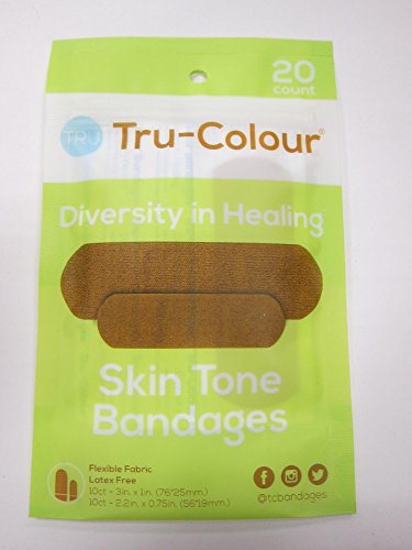 Bandagens de tecido adesivo de tom de pele Tru-cor correspondem ao seu tom de pele verde, 20 bandagens