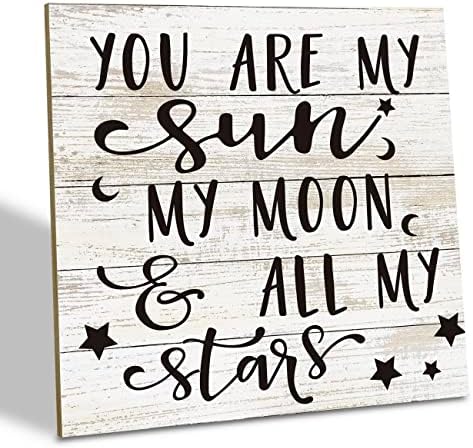 Sinal de família, você é meu sol, minha lua e todas as minhas estrelas, placa de mesa de madeira SILH