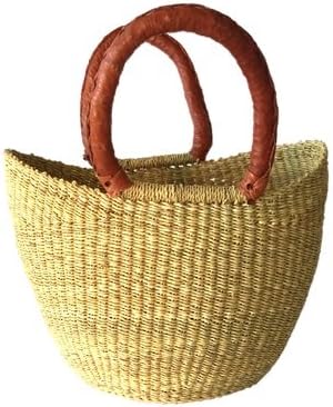 Mini Yikene Shopper - Gana Bolga Basket Fair Trade Rosa Dye Free