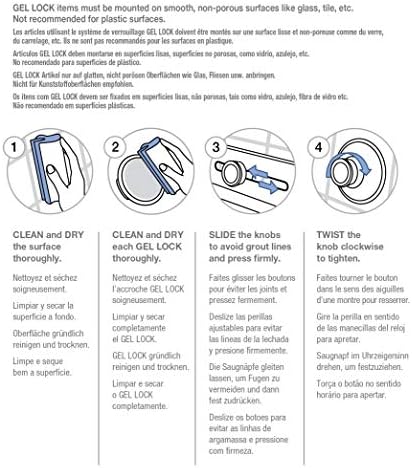 Acessórios de armazenamento do chuveiro flexível com um comutação de tecnologia de bloqueio de gel patenteado, 5.8170000000000002