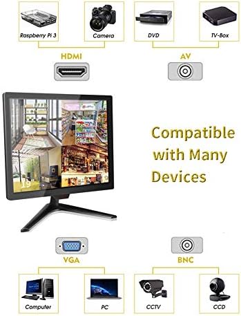 Monitor de 15 CCTV, tela de monitor de segurança coco, tela LCD para câmera de vigilância de sistemas de segurança doméstica PC