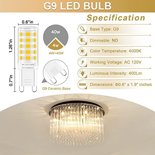 6PACK A15 LED BULBA DIA DIA 5000K & 8PACK NÃO MENINABILIVA G9 NATURA DIA DIA BRANCO 4000K