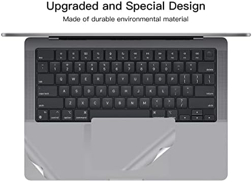 Protetor de repouso de palmeira 3 em 1 para MacBook Pro 16 polegadas M2 M1 Pro/Max Chip 2023-2021 Modelo A2485 A2780 Com capa de trackpad, adesivo de suporte de palmeira com tampa de teclado, cinza espacial cinza