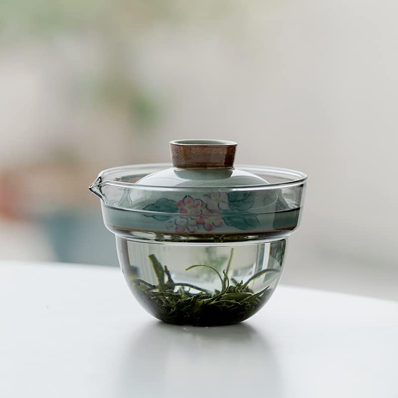 Teaset azul genérico Teaset Glato Handmadeblue Peony Cerâmica Pote 1 Pote 4 Creimonia de Chá Cerimônia de Kung Fu Puer Puer Viagem Conjunto de chá