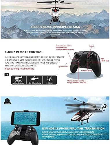 UJIKHSD RC Helicopte Drone com câmera Wi -Fi 720p para crianças adultos, avião dobrável RC para iniciantes, luzes LED, para iniciantes