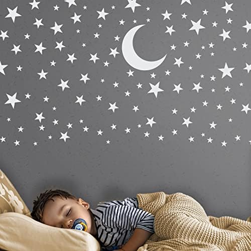 177 picees vinil lua e estrelas decalques para paredes adesivo branco para crianças meninas meninas quarto decoração de bebê casa