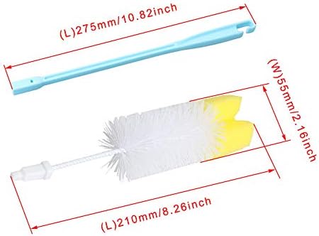 Escova de cama de urinol portátil Conjunto de 2 pincéis de limpeza com longa cabeça de plástico de esponja de manuseio