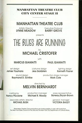 Os blues estão correndo, Broadway Playbill + Marcus Giamatti, Paul Giamatti