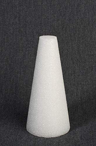 Pacote de 6 cones brancos de isopor para artesanato e decoração