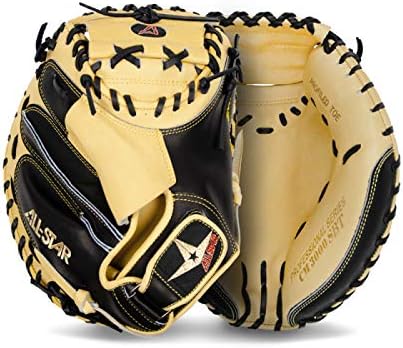 All-Star Pro-Elite Série 33,5 polegadas Baseball Catcher's Mitt Tan e Black Right Hand Throt