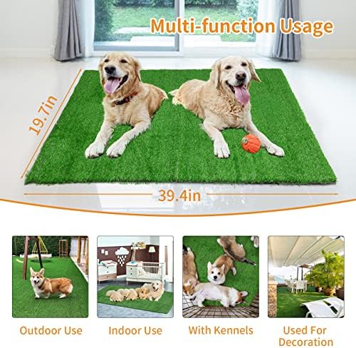 Oiyeefo 39.4in x 19,7 em xixi falso para cachorro para cachorro grande almofada de tapete artificial para cachorrinho lavável tape