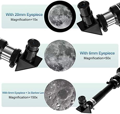 telescópios occer para adultos crianças - telescópio portátil para iniciantes para visualização lua - 70mm Apertura de 300 mm telescópios