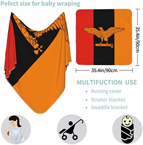 Blanta de bebê da bandeira zambiana Recebendo cobertor para capa de swaddle para recém -nascidos