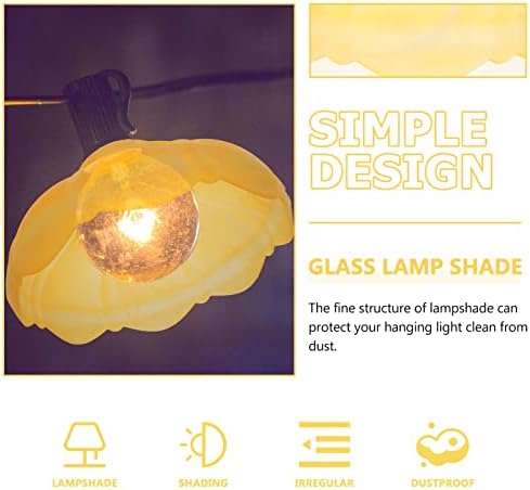 Lamphade de mesa de vidro osaladi: protetor de lâmpada em forma de flor, cobertura de luz pendente transparente, substituição