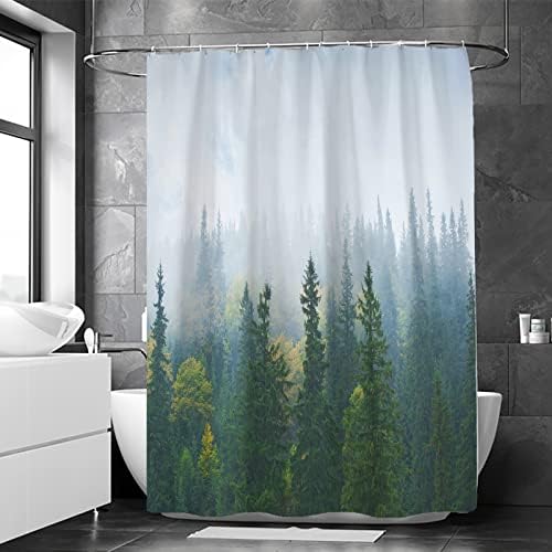 Cortinas de chuveiro de Sanmadrola para banheiro - Cortinas de chuveiro da floresta alpina Conjunto de cortinas de chuveiro