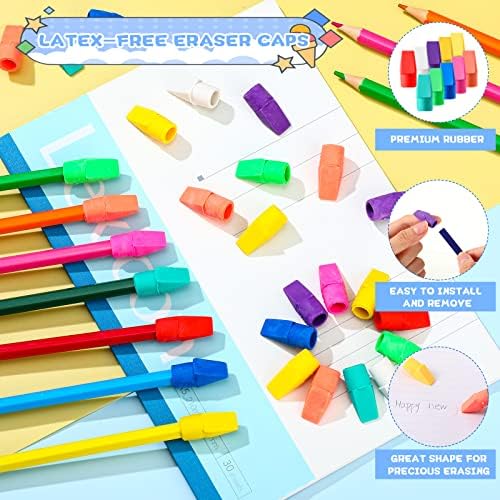 1000 PCs A borrachas de borracha de colorido a granel PCS PCS Caps de lápis A borrachas de lápis para crianças favorecem a Eraser