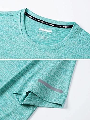 MagComsen 3 pacote masculino de manga curta Camisa Crew pescoço rápido seco esportivo camisetas de ginástica de ginástica