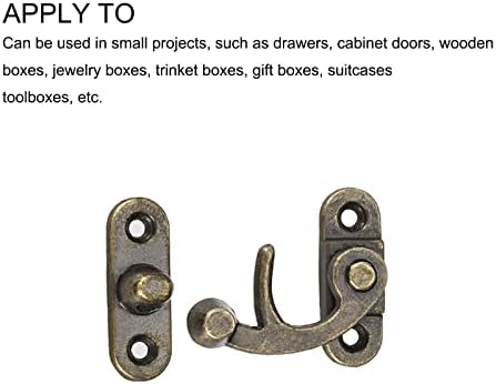 Metallixity Ganch Lock Flop 2pcs, Braço da liga de zinco Braço de balanço direito - Para gaveta da cozinha em casa, tom de bronze