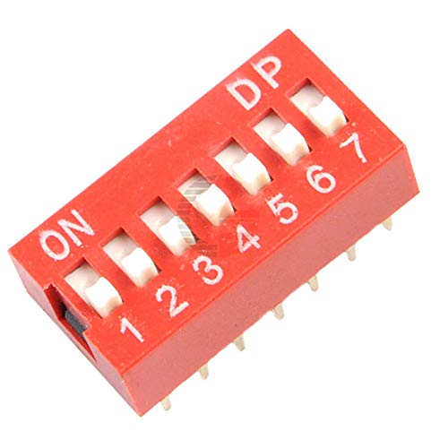 10pcs Tipo de slide Módulo de interruptor 2,54mm 7 bits 7 Posição Dipe Red Pitch