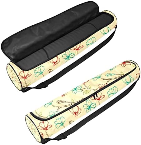 Ratgdn Yoga Mat Bag, estilo japonês Floral Cherry Tree Exercício de ioga transportadora de tape