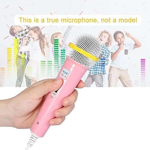 Microfone com fio, divertido microfone musical Kids Handheld Karaoke Microfone Birthday Props Children Wired True Mic,