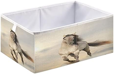 Organizador de cubos de armazenamento dobrável de Alaza, corrida de cavalos em recipientes de armazenamento ao pôr do sol